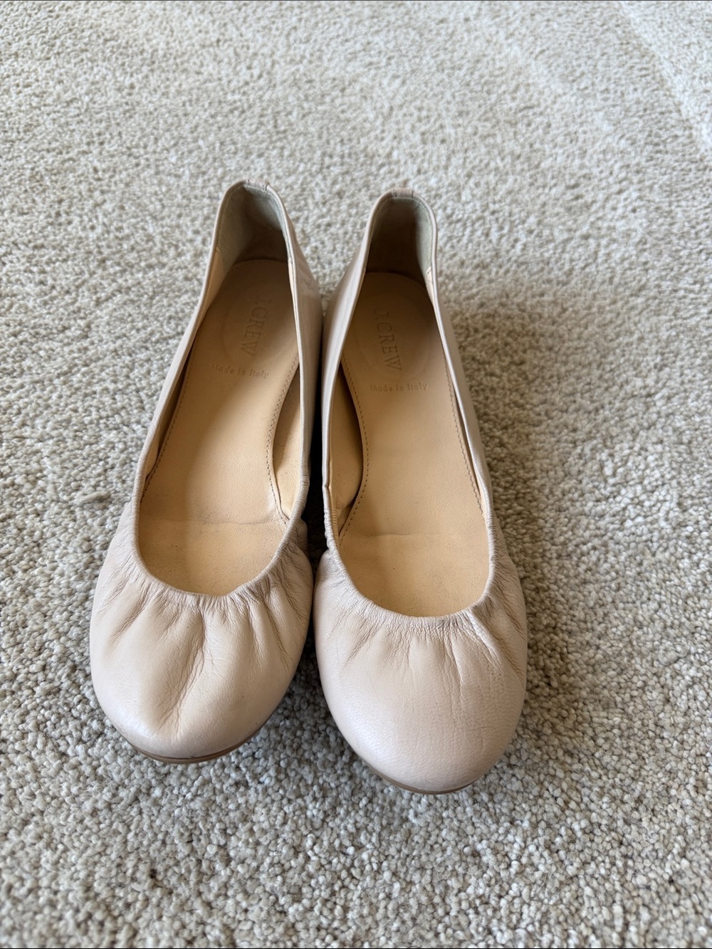 J. Crew Women's Leather Ballet Flats in Light Beige 7.5